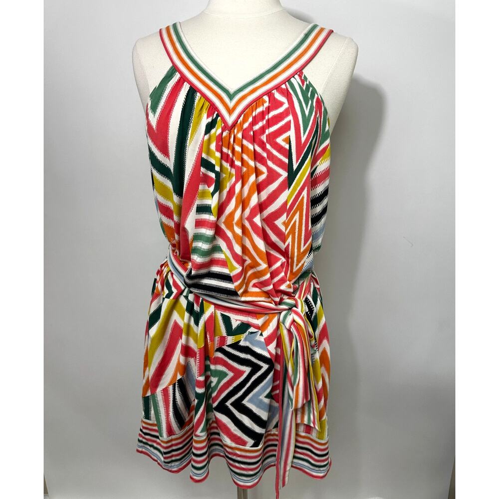BCBG MAX AZRIA Multicolor Missoni Style Sleeveless Dress Medium